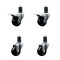 Service Caster 3'' Soft Rubber Swivel 1-5/8'' Expanding Stem Caster Set 2 Total Lock Brakes, 4PK SCC-EXTTL20S314-SRS-2-S-2-158 - alternate 1